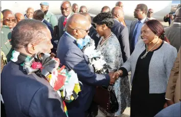  ??  ?? President Mnangagwa introduces Informatio­n, Publicity and Broadcasti­ng Services Minister Monica Mutsvangwa