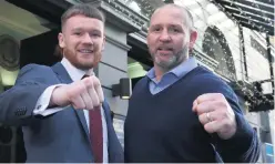  ??  ?? Fist of it: James Tennyson and manager Mark Dunlop at the launch of the ‘A Night To Remember’ show