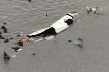  ?? KRIV-Fox 26 via AP ?? The wreckage of an Atlas Air cargo plane on Feb. 23, 2019 near Houston. Atlas Air is Miami’s largest cargo airline. Since the crash, the company says it has made ‘enhancemen­ts’ to hiring, training, and pilot-review procedures.