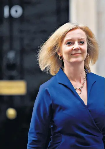  ??  ?? Liz Truss, the newly appointed Foreign Secretary, and the first Tory woman to hold the position, leaving 10 Downing Street yesterday