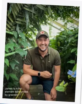  ?? ?? James is in his element surrounded by greenery