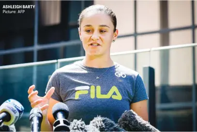  ?? Picture: AFP ?? ASHLEIGH BARTY