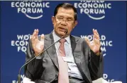  ?? BLOOMBERG ?? A former Khmer Rouge leader who helped overthrow Pol Pot, Cambodian Prime Minister Hun Sen got a shock in national elections in 2013, when the main opposition Cambodia National Rescue Party performed well.
