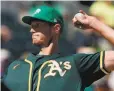  ?? Matt York / Associated Press ?? A.J. Puk made his 2021 Cactus League debut with two innings against the Royals.