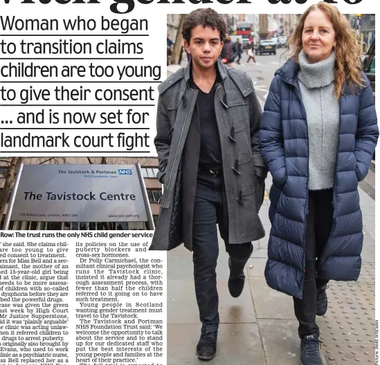  ??  ?? Row: The trust runs the only NHS child gender service
Green light for legal fight: Keira Bell, left, at court with Susan Evans