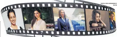  ?? PHOTOS: VIDYA SUBRAMANIA­N/ HT, REUTERS ?? (From left) Kangana Ranaut in Simran; Deepika Padukone will portray Rani Padmini; a still from Neerja; Shraddha Kapoor will star in Haseena and Ranbir Kapoor will play Sanjay Dutt