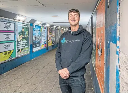  ?? Picture: Kim Cessford. ?? Sean Duffy at the Cowgate Underpass site where he battled to save a man’s life.