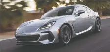  ?? SUBARU ?? The 2022 Subaru BRZ gets a new look with a redesigned fascia. Under the hood is a 2.4-litre boxer engine that produces 228 horsepower and 184 lb-ft of torque.