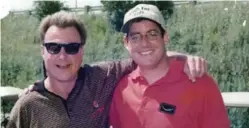  ?? SUPPLIED ?? Above: A young Michael Pomer, right, with lifelong friend Sheldon Jafine at the Pomer cottage in Parry Sound. Pomer, left, with his longtime friend Steve Simmons, in a picture taken at a golf tournament that Pomer used to organize.