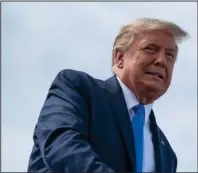  ?? The Associated Press ?? CAMPAIGN RALLY: President Donald Trump speaks during a campaign rally at Pitt-Greenville Airport, Thursday, in Greenville, N.C.