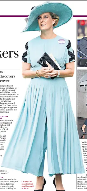  ??  ?? Countess of cool: the first royal jumpsuit at Ascot