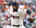  ?? GEORGE NIKITIN — THE ASSOCIATED PRESS FILE ?? San Francisco Giants pitcher Sergio Romo throws to the Colorado Rockies during the eighth inning of a baseball game on Saturday, June 27, 2015, in San Francisco. Sergio Romo will retire as a member of the San Francisco Giants after helping the franchise win three World Series titles.
