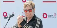  ??  ?? Elton John at a charity event to raise awareness about Aids in Kiev, Ukraine.