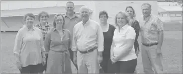  ?? COURTESY OF BROME-MISSISQUOI FEDERAL RIDING ?? With two months left before the 161st annual Brome Fair, Paradis in the centre with members of the BCAS board of directors, Jean Royea (vice-president), Gloria Robinson, Guylaine Tétreault (coordinato­r), Luc Larochelle, Karen Crandall Allnutt, Gaylen...