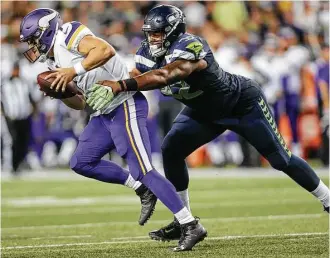  ?? Grant Hindsley / Seattlepi.com ?? After bursting into the limelight with the Vikings in 2017, former University of Houston quarterbac­k Case Keenum will cash in on his success when he signs with the Broncos.