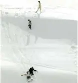  ?? ?? People slide on a slope outside the Lebanese ski resort of Faraya, in Mount Lebanon north of Beirut, on February 23, 2024.