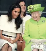  ??  ?? BAFFLING RULES Meghan with Queen