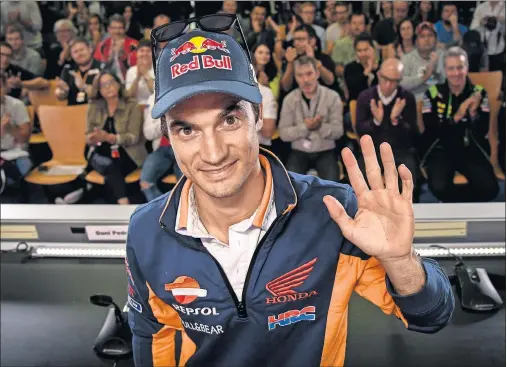  ??  ?? ANUNCIÓ SU DESPEDIDA. Dani Pedrosa llegó al Mundial en 2001 y ayer en Alemania comunicó que ya no estará la próxima temporada.