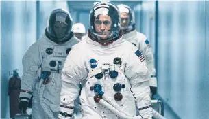  ?? DANIEL MCFADDEN THE ASSOCIATED PRESS ?? Ryan Gosling plays Neil Armstrong in First Man, which tells the story of the Apollo 11 mission.