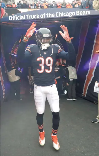  ?? AP ?? Safety Eddie Jackson missed the Bears’ playoff game last season against the Eagles because of a high ankle sprain.