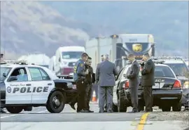  ??  ?? THE CRASH forced officials to close the Cleghorn Road offramp of the northbound 15 Freeway on Friday. “This investigat­ion is complex,” a CHP official said.
