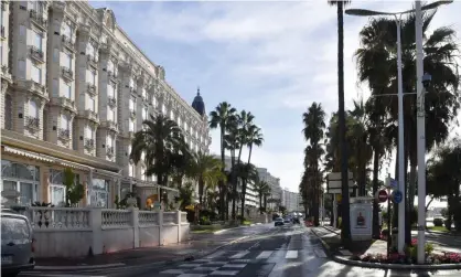  ??  ?? No one on La Croisette ... Cannes in October last year. Photograph: Stephane Cardinale/Corbis/Getty Images