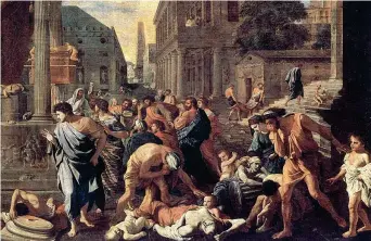  ??  ?? Biblica «La Peste di Azoth» (1631) di Nicolas Poussin. Il pittore si ispirò all’epidemia di Milano scoppiata l’anno prima