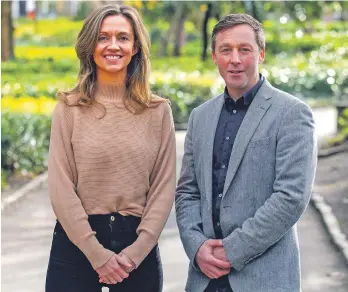  ?? PICTURE BY GARETH CHANEY ?? Social Democrats leader Holly Cairns pictured with Rory Hearne, the party's Midlands-North-West candidate in the European Elections.