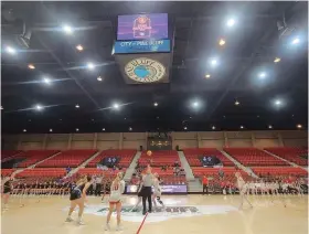  ?? (Pine Bluff Commercial/I.C. Murrell) ?? The Pine Bluff Convention Center, pictured Feb. 28 for the start of the 5A state basketball tournament, is booking more events for 2023.