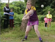  ??  ?? Lauren Carroll representi­ng Wexford in the Leinster Poc Fada competitio­n on Saturday.