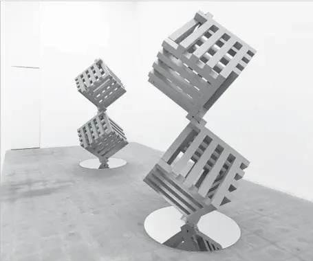  ?? Richard Telles Fine Art ?? THE OFFBEAT “Untitled (Stacked Cubes)” is a signature Jim Isermann work, mixing high art, commercial design and craftsmans­hip.