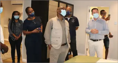  ??  ?? Ready to shine: Chobe MP and assistant minister of Tertiary Education, Research, Science and Technology, Ronald Shamukuni tours the Executive Suite over the
weekend