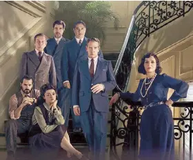  ?? Photo from tv.apple.com ?? The New Look starring Ben Mendelsohn as Christian Dior (center) and Juliette Binoche as Coco Chanel (right).