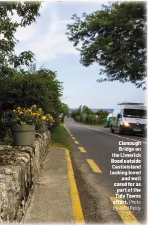  ?? Photo by John Reidy ?? Clonough Bridge on the Limerick Road outside Castleisla­nd looking loved and well cared for as part of the Tidy Towns effort.