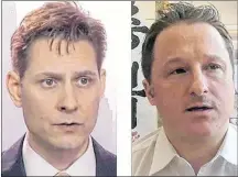  ?? CP PHOTO ?? Michael Kovrig (left) and Michael Spavor, the two Canadians detained in China, are shown in these 2018 images taken from video.