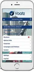  ??  ?? BELOW US-based startup Voatz has already conducted 70 election trials