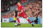  ?? AP PHOTO/JON SUPER ?? Darwin Núñez of Liverpool takes the ball downfield during the English League Cup soccer match between Liverpool and Derby County, at Anfield Stadium, Nov. 9.