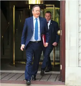  ?? CARL COURT/GETTY ?? Lord Cameron in London yesterday; the Foreign Secretary poses a problem for Rishi Sunak as he risks overshadow­ing him