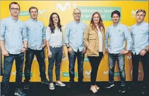  ?? MOVISTAR+ ?? El equipo del canal Movistar MotoGP comandado por Ernest Riveras