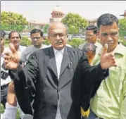  ?? SUSHIL KUMAR/HT PHOTO ?? ▪ Senior advocate Prashant Bhushan speaks to the media outside the Supreme Court in New Delhi on Thursday.