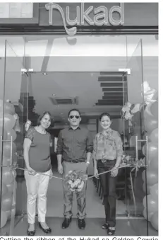  ??  ?? Cutting the ribbon at the Hukad sa Golden Cowrie opening were (L-R) Mildred Kokseng, Mandaue City Mayor Jonas Cortes and Mandaue City Councilor Lollypop Ouano-Dizon.