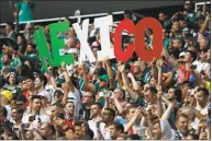  ?? Eduardo Verdugo / Associated Press ?? FIFA has opened disciplina­ry proceeding­s against Mexico after its fans used an anti-gay slur during the team’s 1-0 win over Germany Sunday at Luzhniki Stadium in Moscow.