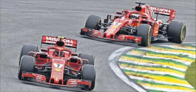  ??  ?? SEIS VICTORIAS. Esta temporada, Ferrari ha logrado seis victorias con cinco de Vettel y una de Raikkonen, pero a pesar de tener un gran coche no han podido con Hamilton.