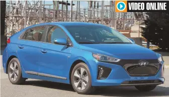  ?? STAFF PHOTO BY MATT WEST ?? NO ANXIETY: Hyundai’s Ioniq Electric Limited will let you put plenty of miles between charges saving you hundreds of fuel costs.