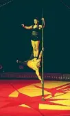  ?? PHOTO: DAVID UNWIN/STUFF ?? Giselle and Eddison perfect pole position for the Weber Bros Circus show.