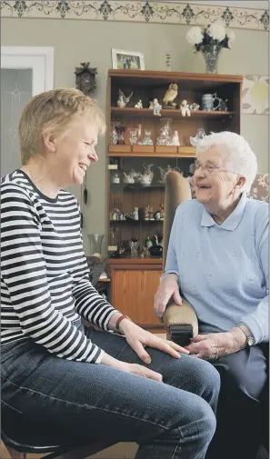  ?? PICTURE: GRAHAM LINDLEY ?? SPECIAL BOND: Mary Brocklehur­st, 88, from Thornhill, Dewsbury, enjoys a sit-down chat with Contact the Elderly volunteer Hilary Thompson, who drives her to Sunday tea parties every month.