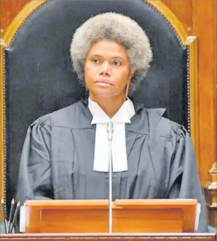  ?? Picture: PARLIAMENT OF FIJI ?? Deputy Speaker of Parliament of Fiji, Lenora Salusalu Qereqereta­bua.