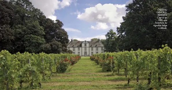  ??  ?? CHÂTEAU GENOELSELD­EREN. C’est ici en 1991 que l’aventure du vignoble belge
a débuté.