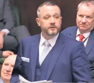  ??  ?? Maiden speech The Coatbridge, Chryston & Bellshill MP praised his constituen­ts as he spoke in the Commons Chamber for the first time
