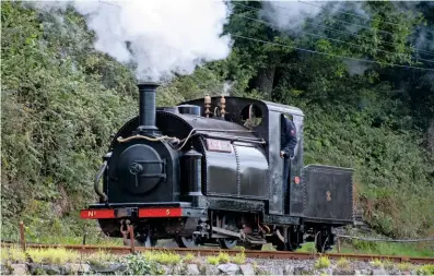  ?? BOTH: CHRIS PARRY/F&WHR ?? Welsh Pony during its first proper running-in turn between Boston Lodge and Minffordd on July 11.